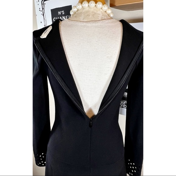 Fendi Black Perforated Long Sleeved Midi Dress - Picture 5 of 11